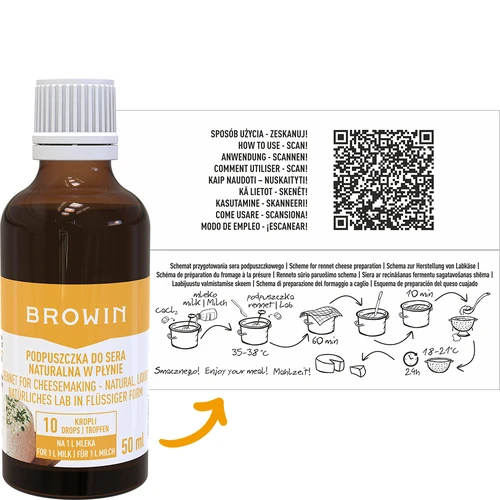 Natūralus skystas pieno krešiklis sūrių gamybai, 50 ml - 2