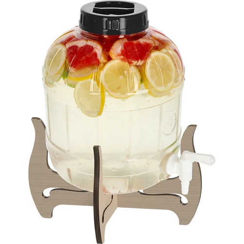 Nedužtantis 8 l stiklainis su čiaupu ir dvipusiu mediniu stovu - 3