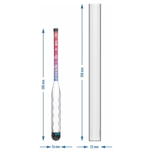 Nedūžtantis alkoholometras su mėgintuvėliu, matavimo diapazonas 20–98 % - 7