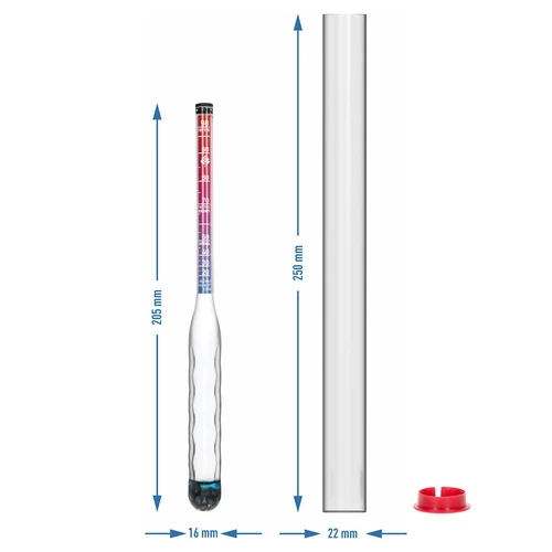 Nedūžtantis alkoholometras su mėgintuvėliu, matavimo diapazonas 20–98 % - 7