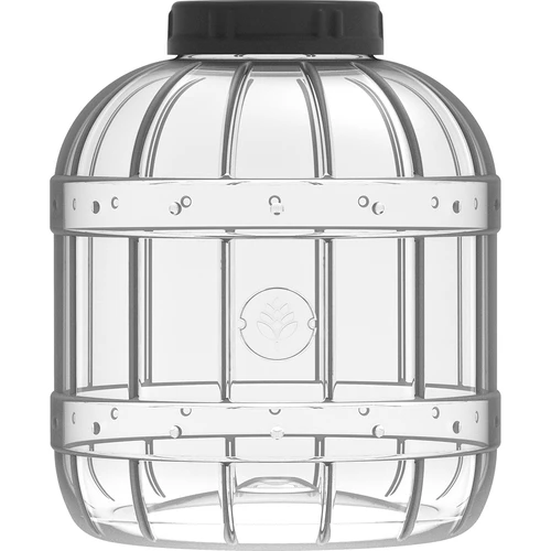 Nedūžtantis, daugiafunkcis stiklainis su juodu dangteliu, 3L - 3