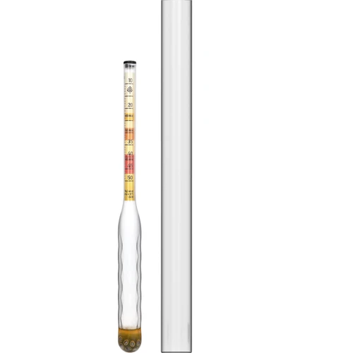 Nedūžtantis midaus areometras su matavimo cilindru, matavimo diapazonas 10-50°Blg