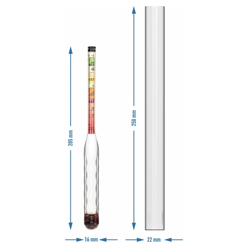 Nedūžtantis sakarometras su mėgintuvėliu, matavimo diapazonas: -5–35°Blg - 4