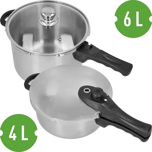 Nerūdijančio plieno slėginių puodų rinkinys, 4 ir 6 l - 3
