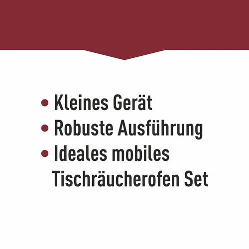 Nešiojama rūkykla su termometru ir vaismedžių rūkymo drožlėmis - 17