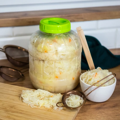 Nietłukący, wielofunkcyjny słoik do kiszenia + szczypce, 5L - 8