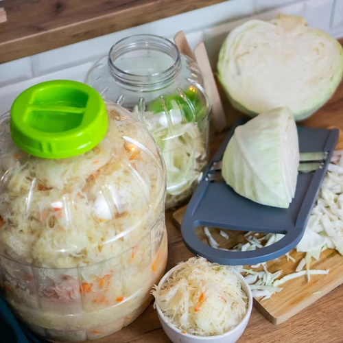 Nietłukący, wielofunkcyjny słoik do kiszenia + szczypce, 5L - 10