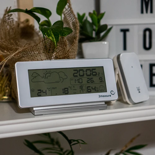 Orų stotelė RCC, DCF – elektroninė, belaidė, su apšviečiamu jutikliu, balta - 10