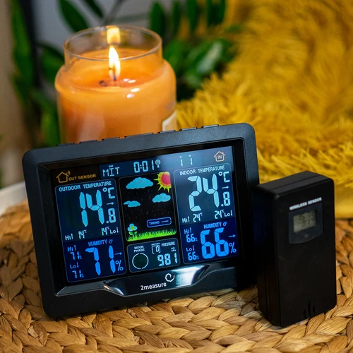 Orų stotelė RCC, DCF – elektroninė, belaidė, su apšvietimu, su jutikliu, juoda - 13