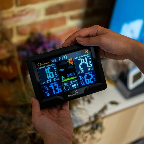 Orų stotelė RCC, DCF – elektroninė, belaidė, su apšvietimu, su jutikliu, juoda - 14