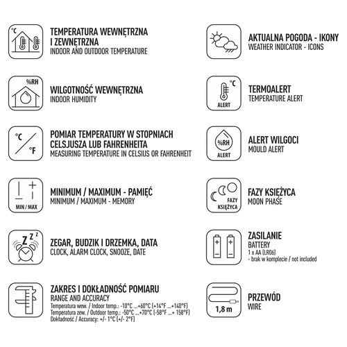 Orų stotis – elektroninė, su zondu, balta - 6