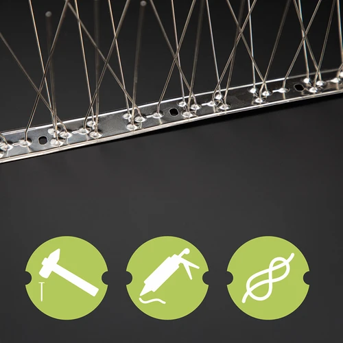 Paukščių atbaidymo spygliukai, ant metalinės juostos, 10 vnt. - 7