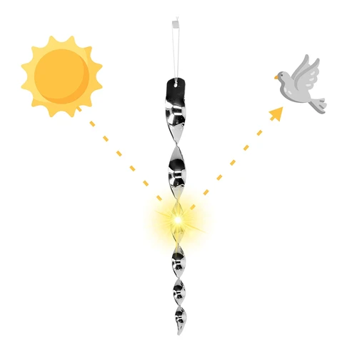 Paukščių atbaidytuvas – sidabro spalvos atspindinčios spiralės, 6 vnt. - 3