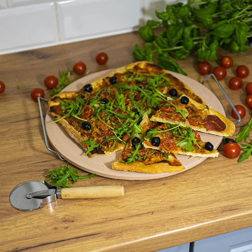 Picos akmuo su laikikliu ir pjaustytuvu, iš kordieryto, apvalus, 33 cm - 14