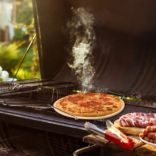 Picos akmuo su laikikliu ir pjaustytuvu, iš kordieryto, apvalus, 33 cm - 18