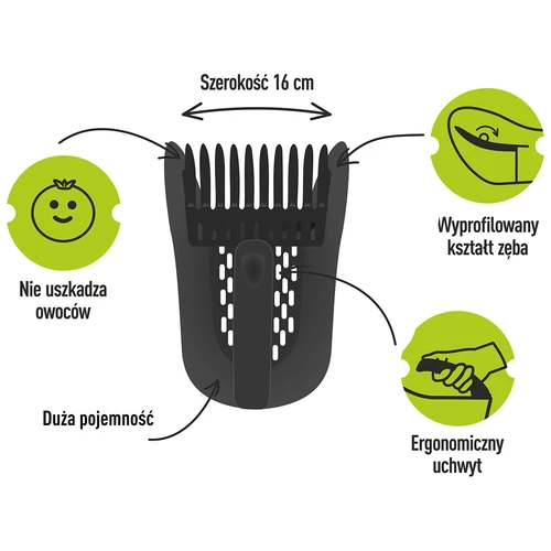 Plastikinis smulkių vaisių rinktuvas, juodas - 7