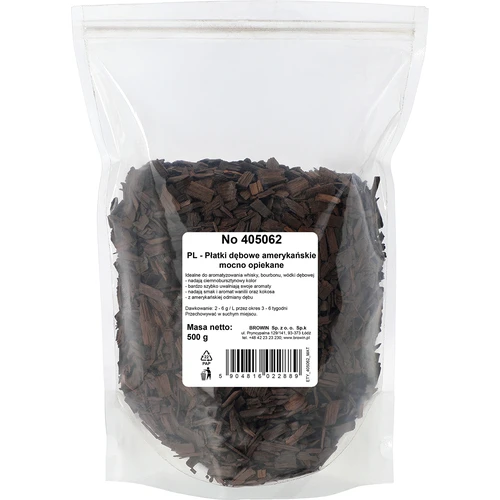 Płatki dębowe amerykańskie mocno opiekane, 500g - 2