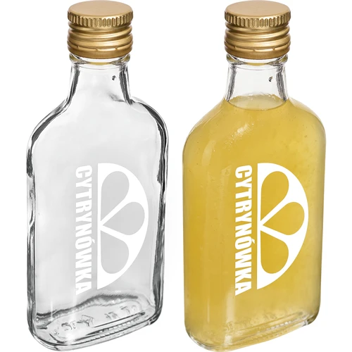 Plokščias kišeninis butelis 200 ml su užsukamu kamšteliu ir spauda „Cytrynówka“, 2 variantas - 3