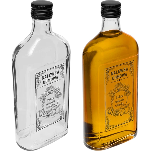 Kišeninė gertuvė–butelis 500 ml su užsukamu kamšteliu, spauda „Naminė užpiltinė”, 1 vnt. - 2