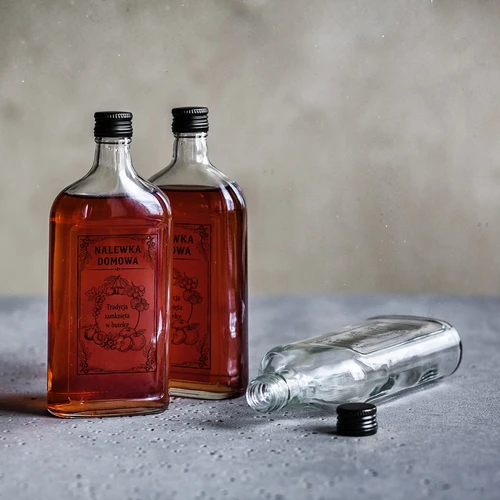 Kišeninė gertuvė–butelis 500 ml su užsukamu kamšteliu, spauda „Naminė užpiltinė”, 1 vnt. - 5