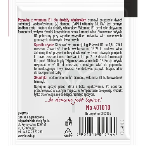 Pożywka do wina z witaminą B1, 10g - 2