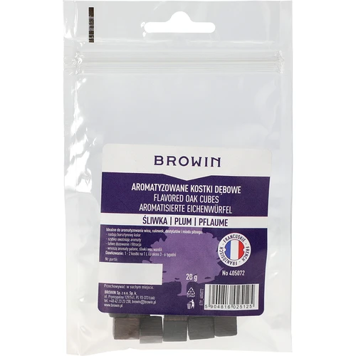 Prancūziško ąžuolo kubeliai, stipriai skrudinti, aromatizuoti - slyva, 20g - 2