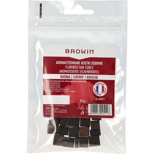 Prancūziško ąžuolo kubeliai, stipriai skrudinti, aromatizuoti - Vyšnia, 20g - 2