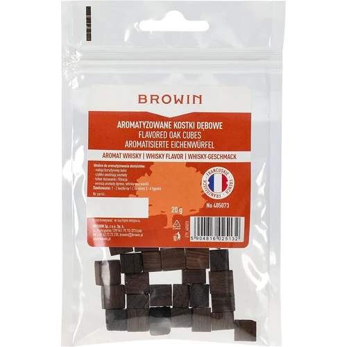 Prancūziško ąžuolo kubeliai, stipriai skrudinti, aromatizuoti - Whisky, 20g - 2