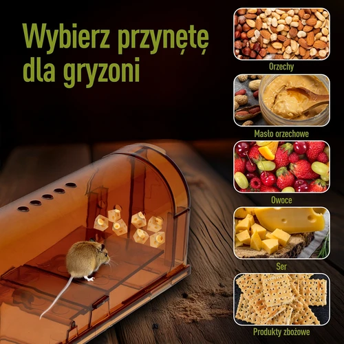 Pułapka na myszy – żywołapka, transparentna, 2 szt. - 6