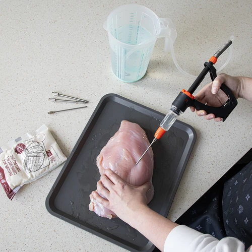 Pusiau automatinis mėsos injektorius su adatų rinkiniu ir žarnele - 13