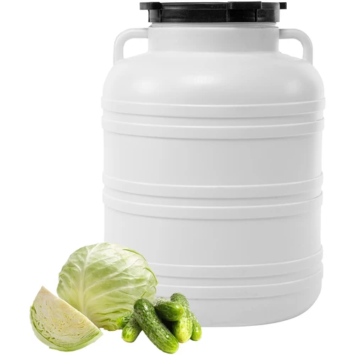 Rauginimo statinė 60 l – balta, su rankenomis - 4