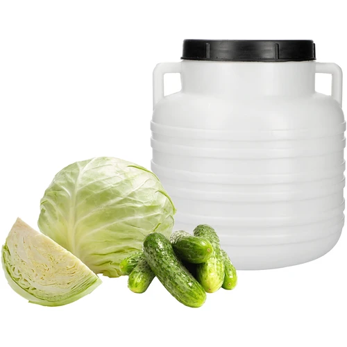 Rauginimo statinė „Kiszonka“ 10 l – balta, su rankenomis - 4