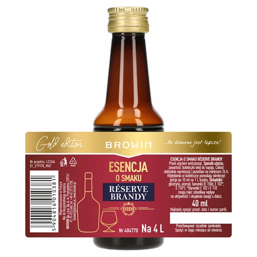 Reserve Brandy skonio esencija, 40 ml, skirta 4 l - 4