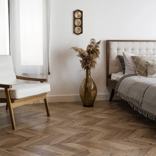 Retro orų stotis - wengė spalvos su auksiniais ciferblatais - 6