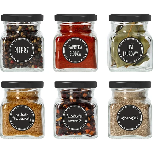 Rinkinys 12 x 120 ml stiklainių + 30 etikečių prieskoniams žymėti - 14