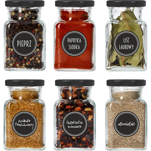 Rinkinys 12 x 150 ml stiklainiai + 30 etikečių prieskonių žymėjimui - 16