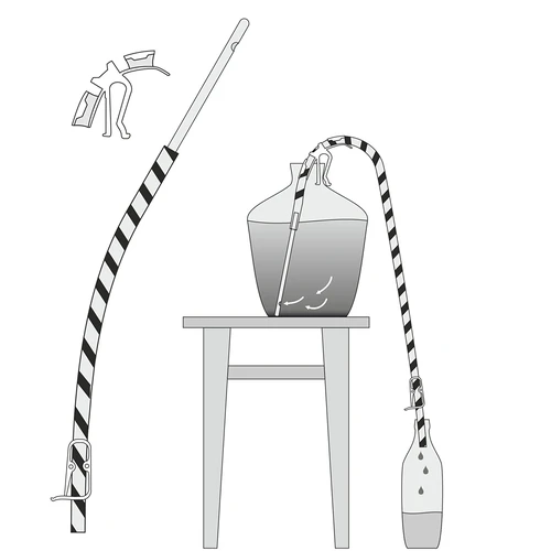 Rinkinys vyno nupylimui su laikikliu ir spaustuku - 10