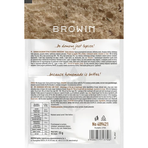 Ruginės duonos raugas su mielėmis ir salyklu – 23 g - 2