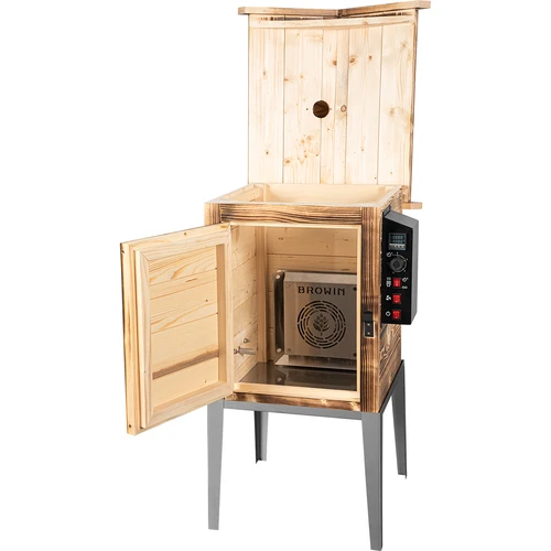 Rūkykla 115 l dragON Wood 60E – malkomis kūrenama medinė, su elektriniu šildymo moduliu ir valdikliu - 3