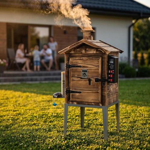 Rūkykla 115 l dragON Wood 60E – malkomis kūrenama medinė, su elektriniu šildymo moduliu ir valdikliu - 12