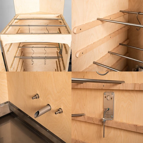 Rūkykla dragON PLYWOOD NATURE – berėmė, modulinė, su „Wi‑Fi“ valdikliu, 320L - 5