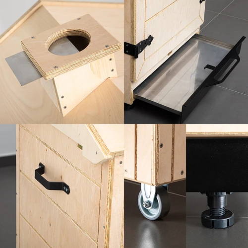 Rūkyklos kamera iš sertifikuotos faneros, berėmė 200L, su ratukais - 3