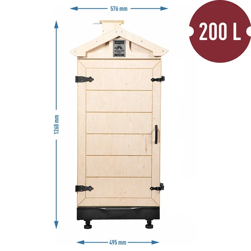 Rūkyklos kamera iš sertifikuotos faneros, berėmė 200L, su ratukais - 4