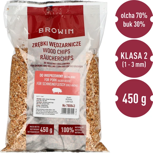 Rūkymo drožlės (70% alksnis + 30% bukas), 2 klasė, 450 g x5 - 3