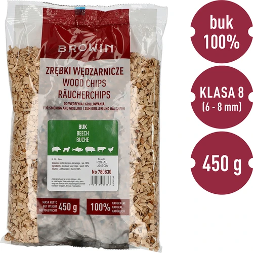 Rūkymo/grilinimo drožlės, buko, 450 g, kl. 8 - 3