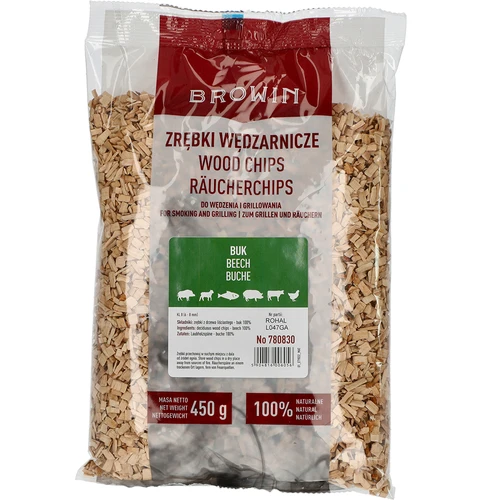Rūkymo/grilinimo drožlės, buko, 450 g, kl. 8