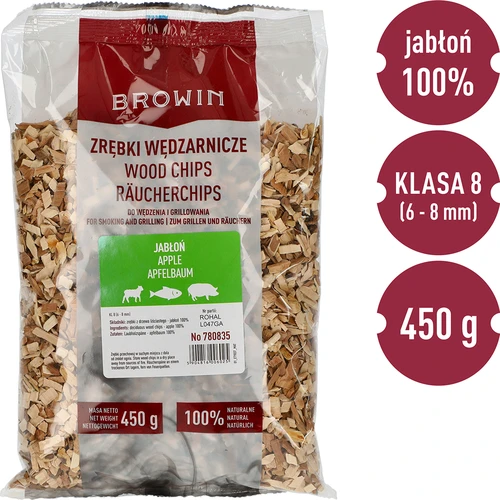 Rūkymo/grilinimo drožlės, obelis, 450 g, kl. 8 - 3