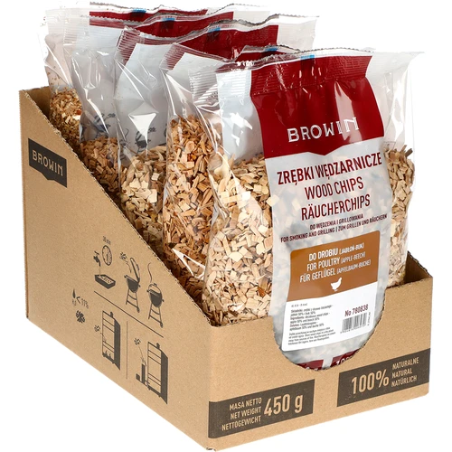 Rūkymo ir grilinimo drožlės, 50% obelis + 50% bukas, 450 g, kl. 8 - 2