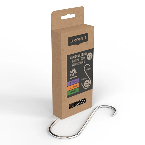 Rūkymo kabliai - S, 45° kampu nukirstais galais 4 mm x 150 mm 5 vnt. - 2