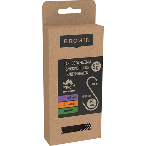 Rūkymo kabliai - S, 45° kampu nukirstais galais 4 mm x 150 mm 5 vnt. - 3